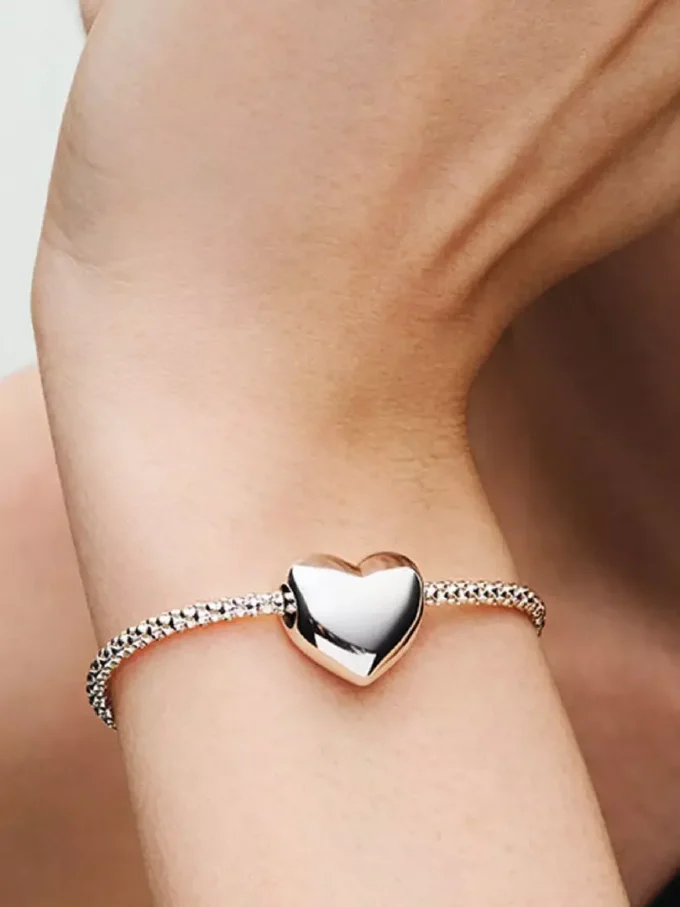 „Be Love“ gravierbarer großer Herz-Charm aus Sterlingsilber „Be Love“ gravierbarer großer Herz-Charm aus Sterlingsilber