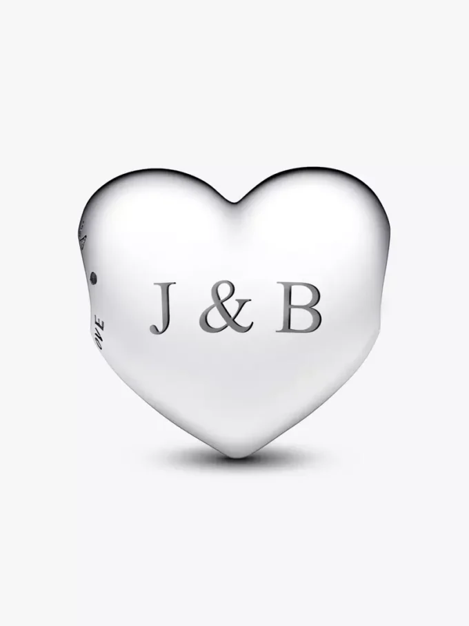 „Be Love“ gravierbarer großer Herz-Charm aus Sterlingsilber „Be Love“ gravierbarer großer Herz-Charm aus Sterlingsilber