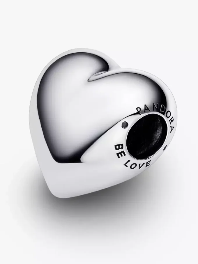 „Be Love“ gravierbarer großer Herz-Charm aus Sterlingsilber „Be Love“ gravierbarer großer Herz-Charm aus Sterlingsilber
