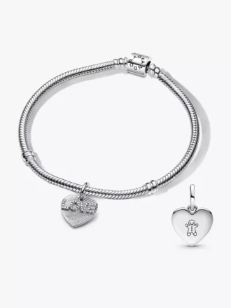 Be Love gravierbares Herz-Charm-Armband-Set, 2er-Set