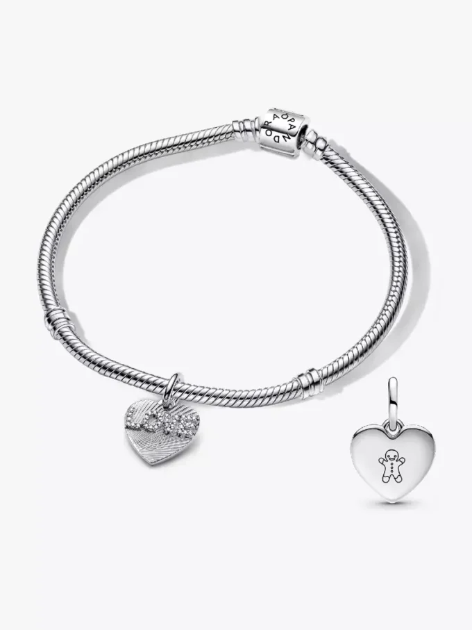 Be Love gravierbares Herz-Charm-Armband-Set, 2er-Set Be Love gravierbares Herz-Charm-Armband-Set, 2er-Set