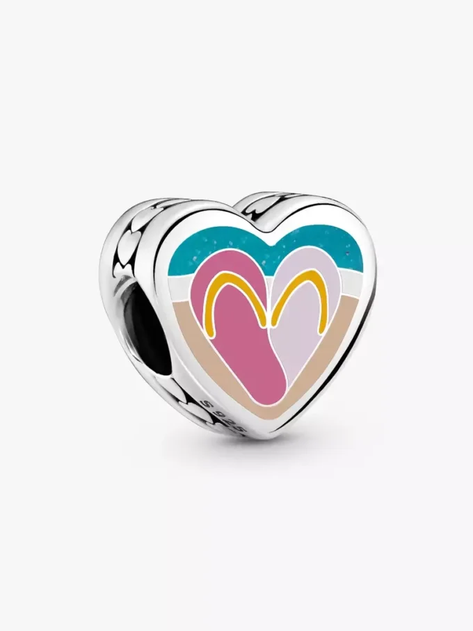 Beach Sandal Herz-Charm aus Sterlingsilber Beach Sandal Herz-Charm aus Sterlingsilber
