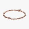 Beads & Pavé Armband – 14 Karat Roségold-Beschichtung
