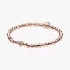 Beads & Pavé-Armband, 14 Karat Roségold-Beschichtung