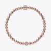 Beads & Pavé Armband – 14 Karat Roségold-Beschichtung