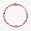 Beads & Pavé-Armband, 14 Karat Roségold-Beschichtung