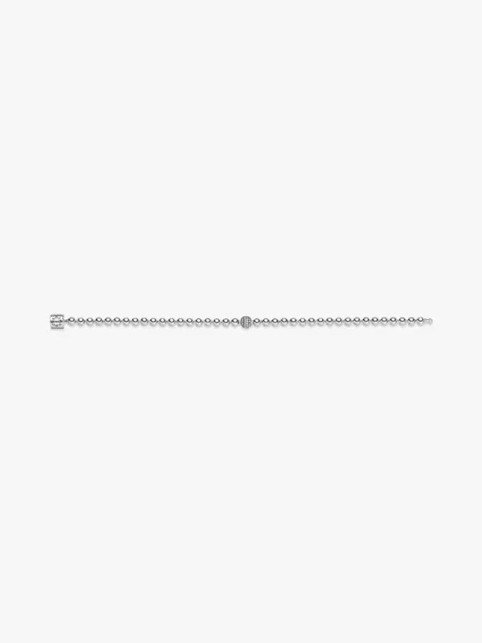 Beads & Pavé-Armband aus Sterlingsilber