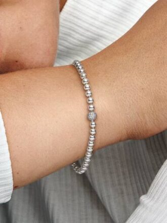Beads & Pavé-Armband – Sterlingsilber