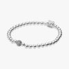Beads & Pavé-Armband – Sterlingsilber