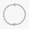 Beads & Pavé-Armband – Sterlingsilber