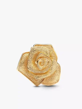 Übergroßer Charm „Rose in Bloom“ mit 14-karätiger Vergoldung Übergroßer Charm „Rose in Bloom“ mit 14-karätiger Vergoldung