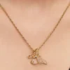 Übergroßer durchbrochener Schmetterlings-Charm, 14-karätig vergoldet
