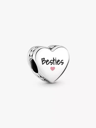 „Besties“-Herz-Charm aus Sterlingsilber