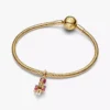 Beweglicher Nussknacker-Dangle Charm, 14-karätig vergoldet Beweglicher Nussknacker-Dangle Charm, 14-karätig vergoldet