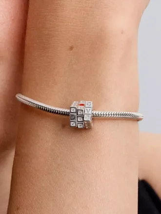 Beweglicher Spielzeugwürfel-Charm aus Sterlingsilber
