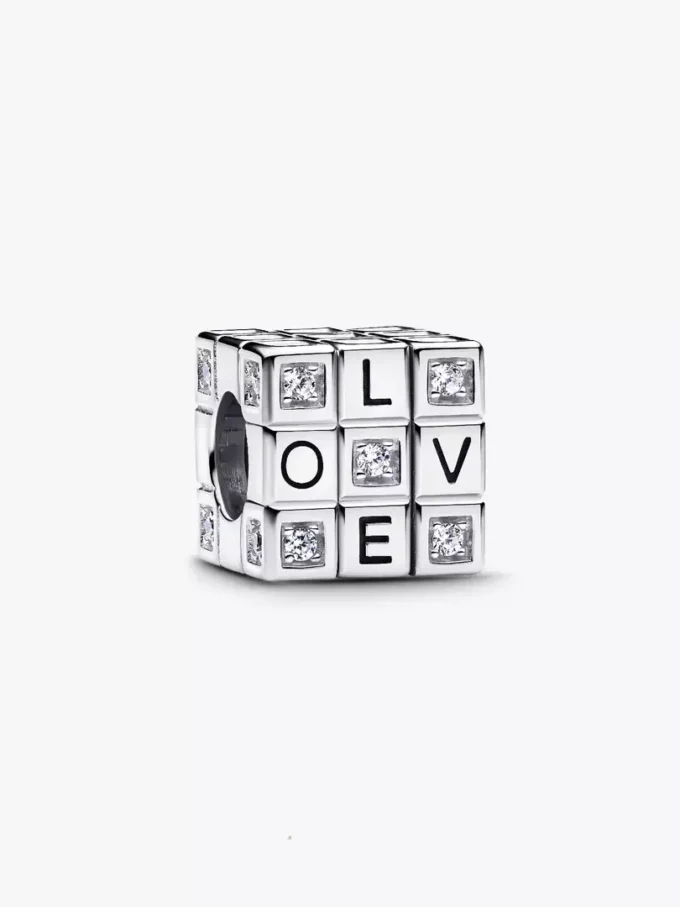 Beweglicher Spielzeugwürfel-Charm aus Sterlingsilber
