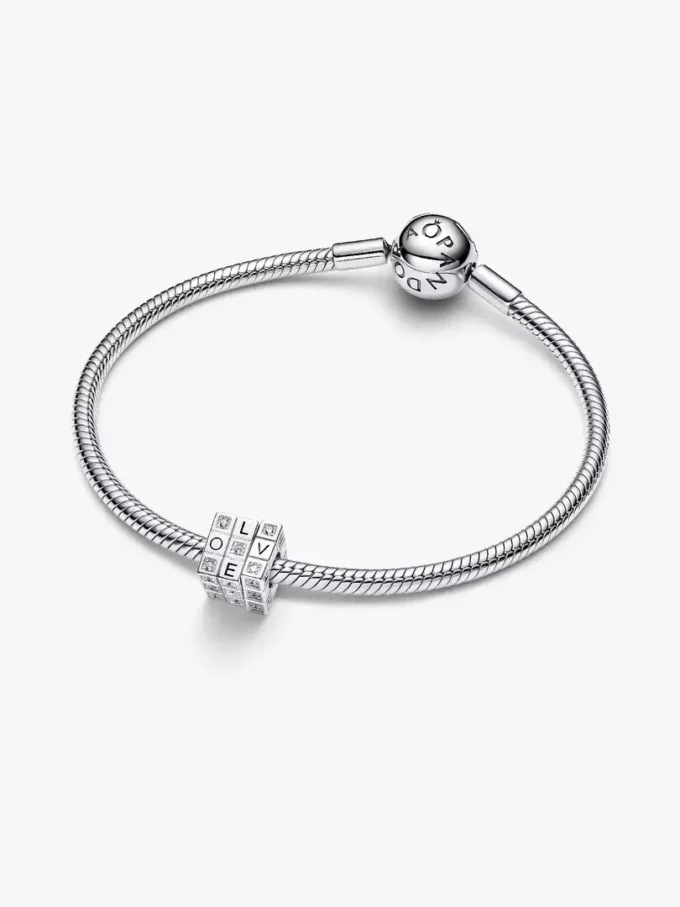 Beweglicher Spielzeugwürfel-Charm aus Sterlingsilber