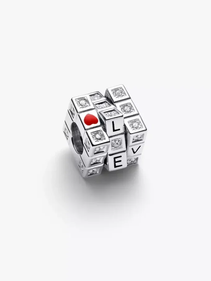 Beweglicher Spielzeugwürfel-Charm aus Sterlingsilber