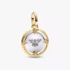 Bienenmedaillon-Charm aus Sterlingsilber, 14-karätig vergoldet