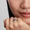 Blauer Chakra-Herzring aus Sterlingsilber Blauer Chakra-Herzring aus Sterlingsilber