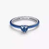 Blauer Chakra-Herzring aus Sterlingsilber Blauer Chakra-Herzring aus Sterlingsilber