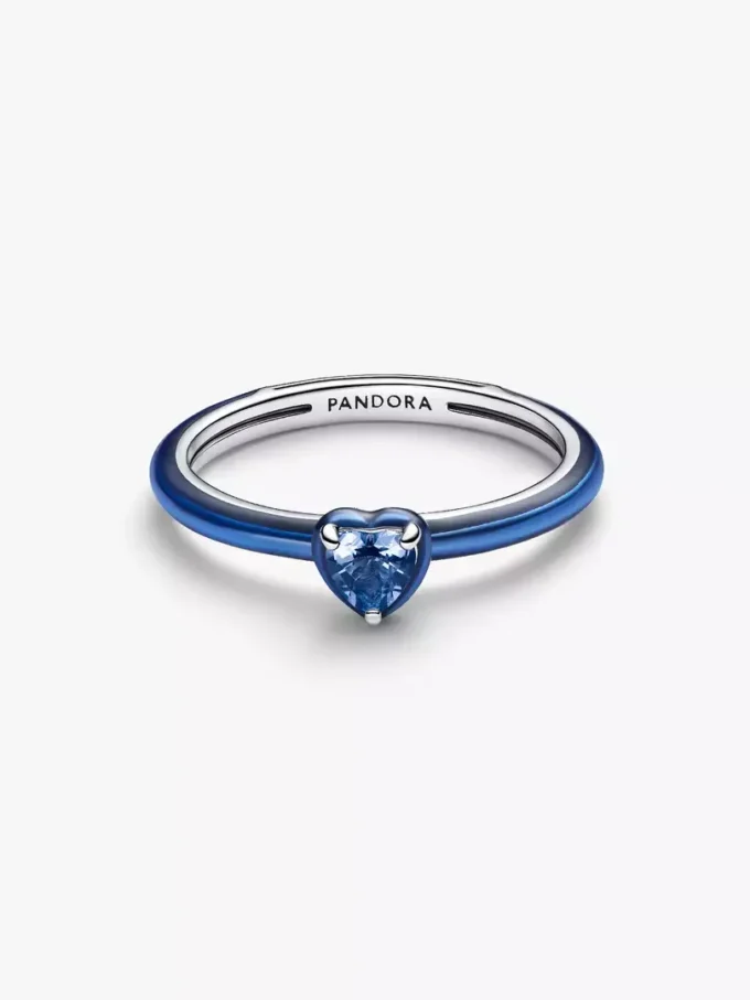 Blauer Chakra-Herzring aus Sterlingsilber Blauer Chakra-Herzring aus Sterlingsilber