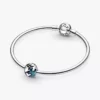 Blauer Globus-Clip Charm aus Sterlingsilber Blauer Globus-Clip Charm aus Sterlingsilber