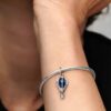 Blauer Heißluftballon-Reise-Charm – Sterlingsilber