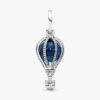 Blauer Heißluftballon-Reise-Charm – Sterlingsilber