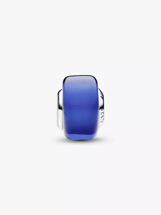 Blauer Mini-Murano Glass Charm aus Sterlingsilber Blauer Mini-Murano Glass Charm aus Sterlingsilber