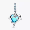 Blauer Murano Glass Delfin Dangle Charm aus Sterlingsilber Blauer Murano Glass Delfin Dangle Charm aus Sterlingsilber