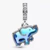 Blauer Murano Glass Elefanten Dangle Charm aus Sterlingsilber Blauer Murano Glass Elefanten Dangle Charm aus Sterlingsilber