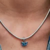 Blauer Murano Glass-Schmetterling-Dangle Charm aus Sterlingsilber Blauer Murano Glass-Schmetterling-Dangle Charm aus Sterlingsilber