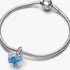 Blauer Murano Glass-Schmetterling-Dangle Charm aus Sterlingsilber Blauer Murano Glass-Schmetterling-Dangle Charm aus Sterlingsilber