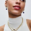 Blaues, gravierbares Mini-Medaillon-Charm, 14-karätig vergoldet Blaues, gravierbares Mini-Medaillon-Charm, 14-karätig vergoldet