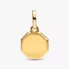 Blaues, gravierbares Mini-Medaillon-Charm, 14-karätig vergoldet Blaues, gravierbares Mini-Medaillon-Charm, 14-karätig vergoldet
