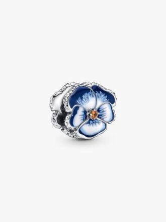 Blaues Stiefmütterchen-Charm – Sterlingsilber Blaues Stiefmütterchen-Charm – Sterlingsilber