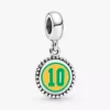 Brasilien #10 Fußball-Charm aus Sterlingsilber