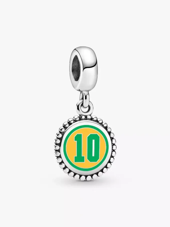 Brasilien #10 Fußball-Charm aus Sterlingsilber