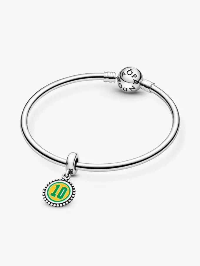 Brasilien #10 Fußball-Charm aus Sterlingsilber
