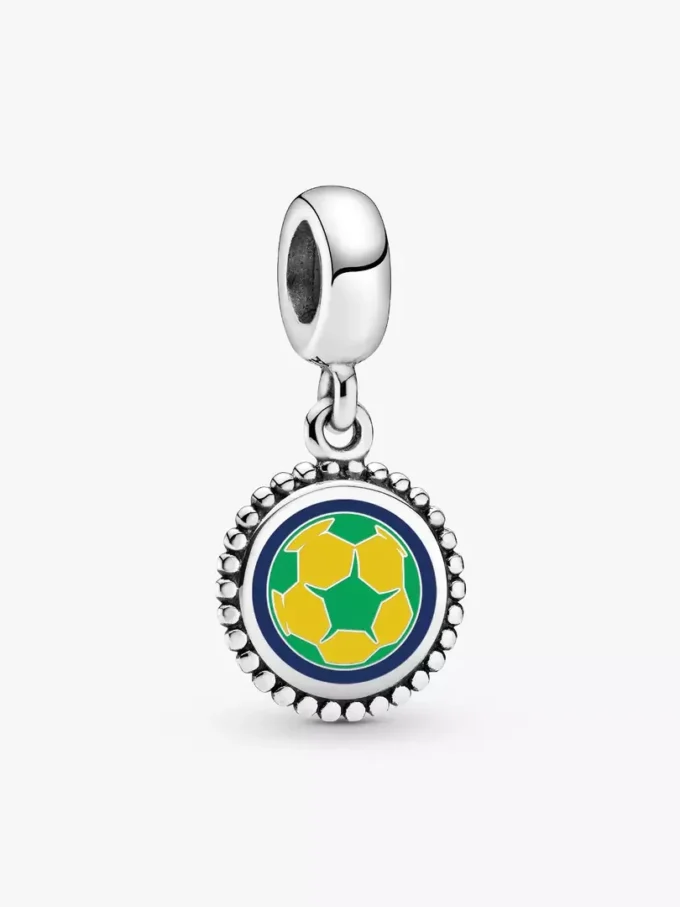 Brasilien-Fußball-Charm aus Sterlingsilber