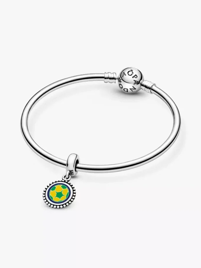 Brasilien-Fußball-Charm aus Sterlingsilber