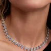 Bridgerton-Halskette mit blauer Schleife aus Sterlingsilber Bridgerton-Halskette mit blauer Schleife aus Sterlingsilber