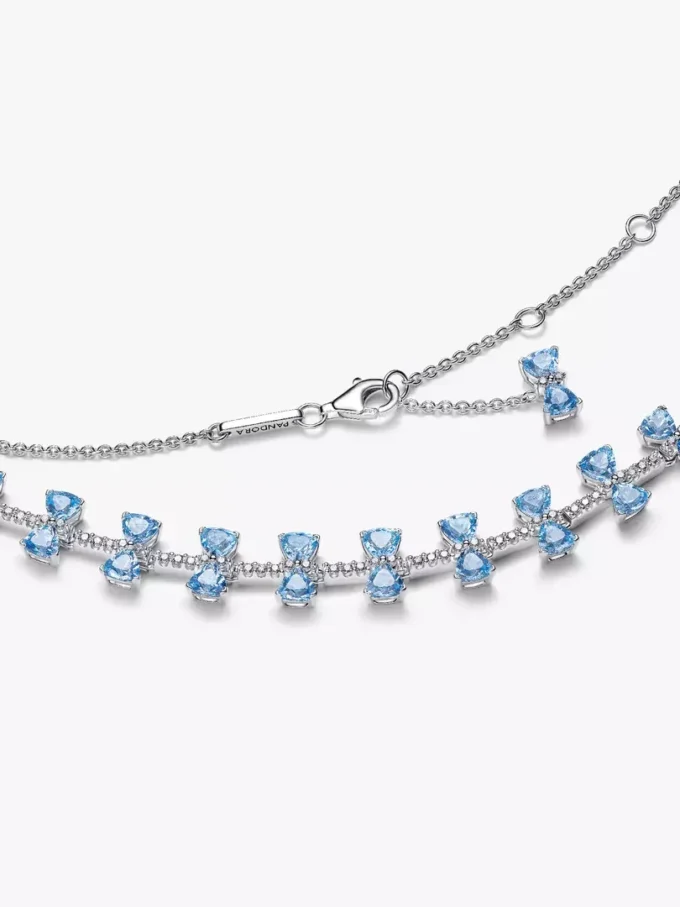Bridgerton-Halskette mit blauer Schleife aus Sterlingsilber Bridgerton-Halskette mit blauer Schleife aus Sterlingsilber