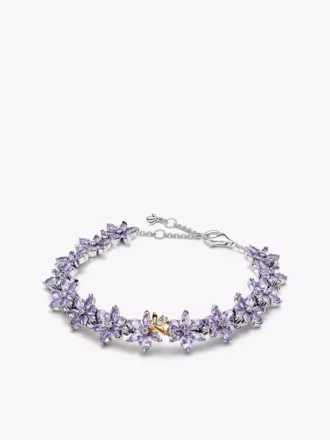 Bridgerton Herbarium & Bee Tennisarmband aus Sterlingsilber, 14-karätig vergoldet