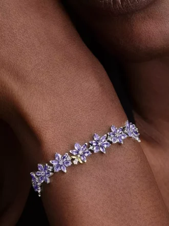 Bridgerton Herbarium & Bee Tennisarmband aus Sterlingsilber, 14-karätig vergoldet
