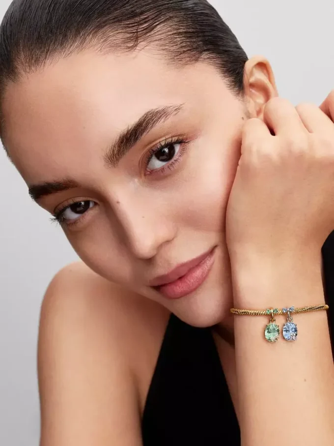 Bridgerton Schmetterling & Biene – teilbarer Dangle Charm aus Sterlingsilber, 14-karätig vergoldet