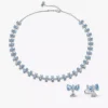 Bridgerton-Set aus blauer Schleifen-Halskette und Ohrringen, 2er-Set Bridgerton-Set aus blauer Schleifen-Halskette und Ohrringen, 2er-Set