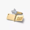 Bridgerton-Tanzkarte & Bleistift-Dangle Charm aus Sterlingsilber, 14 Karat vergoldet