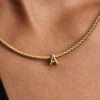 Buchstabe A Charm – 14 Karat vergoldet